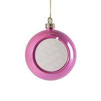 Plastikowa błyszcząca bombka na choinkę ∅ 8 do sublimacji - różowa