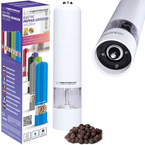 Młynek Do Pieprzu Soli Przypraw Elektryczny Rozdrabniacz Led Regulacja na Arena.pl
