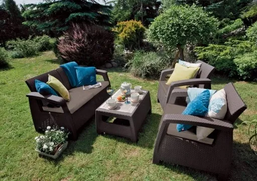 MEBLE OGRODOWE CORFU SET ZESTAW TECHNORATTAN. BRĄZ zdjęcie 7