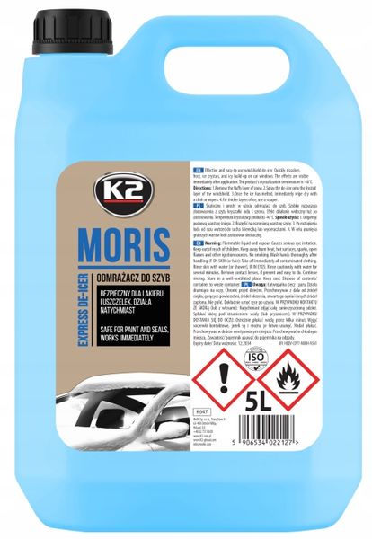 K2 - MORIS - MOCNY ODMRAŻACZ DO SZYB - 40°C - 5L zdjęcie 1