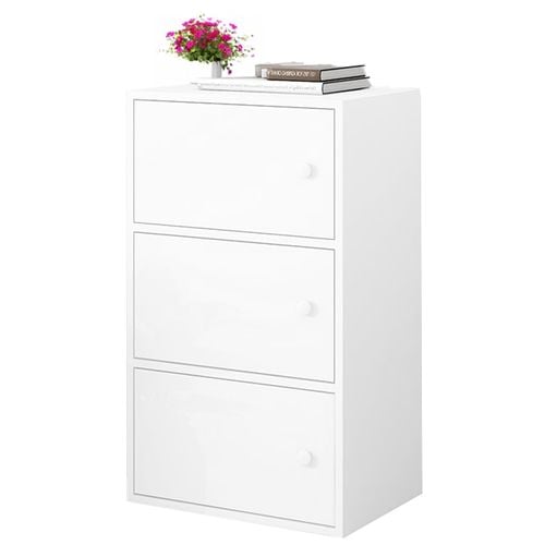 NOWOCZESNA POJEMNA KOMODA SZAFKA DUŻA BIAŁA SKANDYNAWSKI LOFT RETRO 3 PÓŁKI na Arena.pl