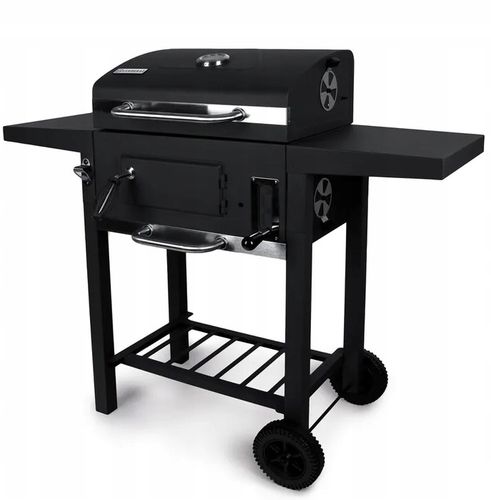 MOCNY GRILL WĘGLOWY OGRODOWY DWA RUSZTY POPIELNIK TERMOMETR DWIE PÓŁKI XXL na Arena.pl