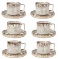 2 x 6 X Filiżanka 200 ML SERWIS KAWOWY GAMBIA ZE SPODKIEM PORCELANA DO KAWY