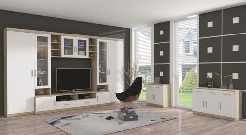 Meblościanka Paris biały mat / sonoma na Arena.pl