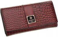 Lakierowany Portfel Damski Monnari Elegancki Duży Skóra Croco Na Prezent