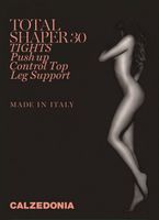 CALZEDONIA RAJSTOPY TOTAL SHAPER PUSH-UP 30 DEN MODELUJĄCE czerń 5/XL
