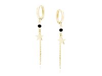 POZŁACANE SREBRNE KOLCZYKI KÓŁKA GWIAZDKI CYRKONIA