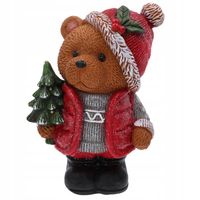 Duży świecący ceramiczny miś LED figurka świąteczna XL na prezent 38 cm
