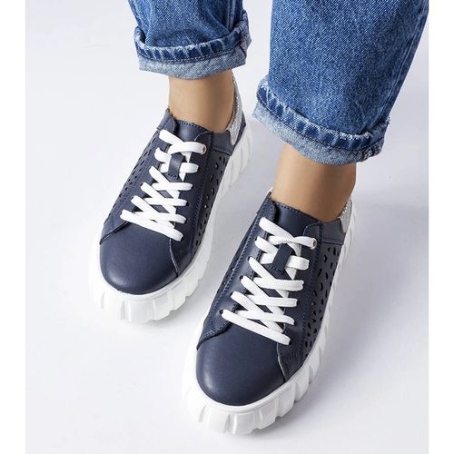 Granatowe sneakersy ze wstawkami Patch r.38 na Arena.pl