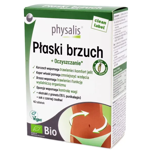 Tabletki NA PŁaski Brzuch BIO 45 Szt. - Physalis zdjęcie 1