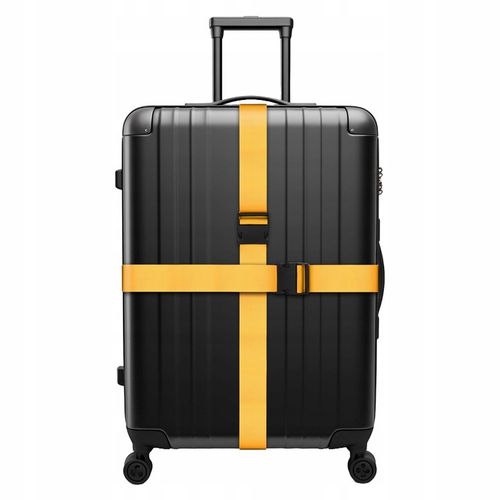 4x PAS BAGAŻOWY podwójny żółty nylon 190cm x 5cm + 4x PRZYWIESZKI metalowe na Arena.pl