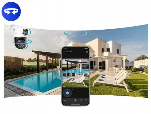 Kamera obrotowa zewnętrzna Dahua IP WiFi - dwa obiektywy (5MPx+5MPx) na Arena.pl