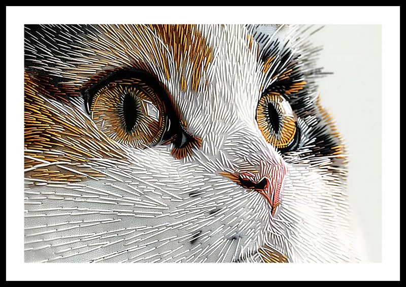 Plakat 60x40cm Nitkowany Kot zdjęcie 3