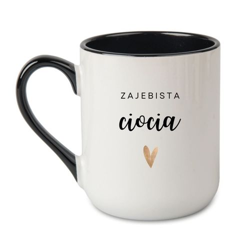 KUBEK "ZAJEBISTA CIOCIA" Wzór - Elegant Coffee Czarny 330 ml na Arena.pl
