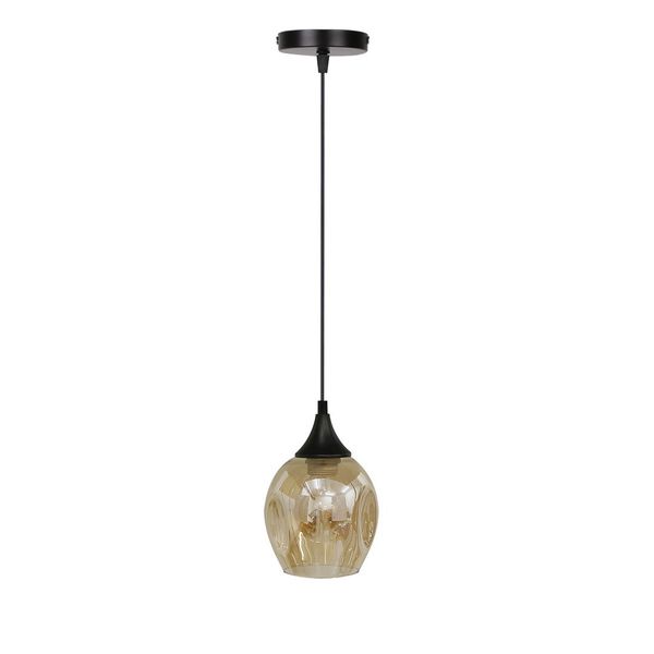 Aspa lampa wisząca czarny 1x40W E27 klosz brązowy zdjęcie 1