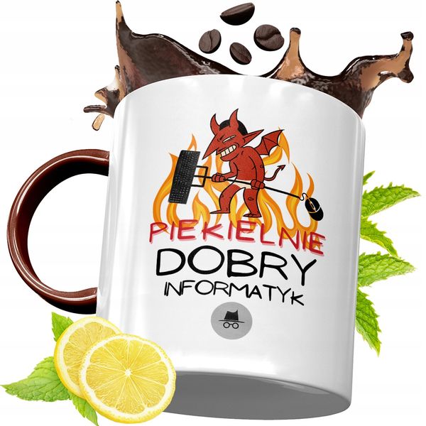 Kubek Bordowy Dla Informatyka Na Urodziny Prezent Z Nadrukiem Ze Zdjęciem zdjęcie 1