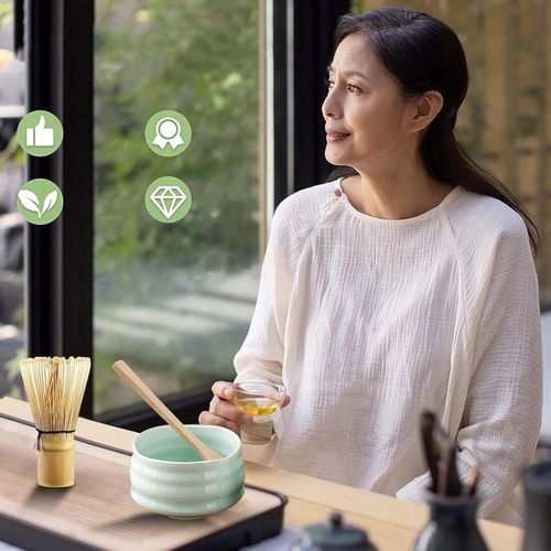 ZESTAW DO MATCHY Z MIOTEŁKA DO MATCHY I ŁYŻKĄ, JAPOŃSKA HERBATA MATCHA na Arena.pl
