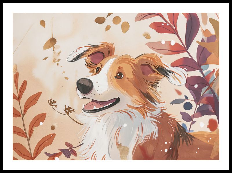 Plakat 70x50cm Collie Jesienną Porą zdjęcie 3