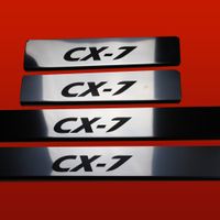 Listwa progowa MAZDA CX-7 Stal nierdzewna 304 połysk z czarnymi literami