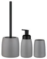 Zestaw komplet łazienkowy 3-elementowy ceramika szary matowy loftowy styl