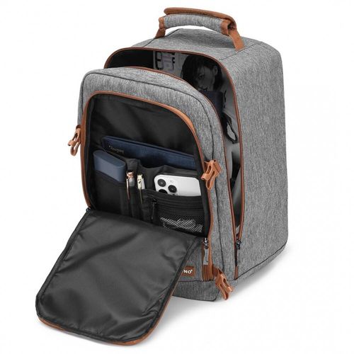 KONO Plecak podróżny kabinowy do samolotu RYANAIR 40x20x25 szaro brązowy na Arena.pl