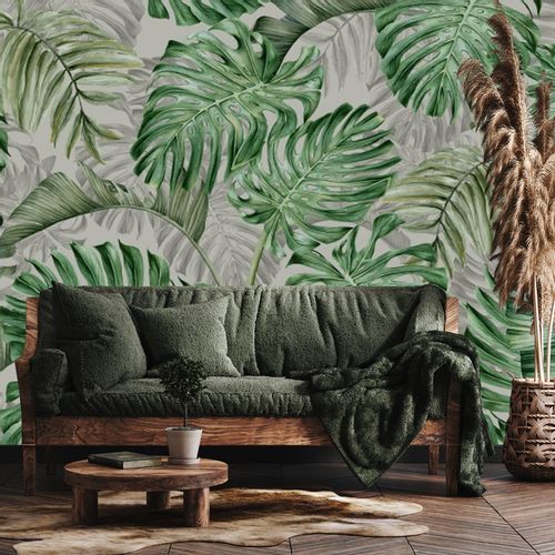 Fototapeta Do Sypialni Liście MONSTERA 3D 405cm x 270cm na Arena.pl