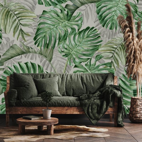 Fototapeta Do Sypialni Liście MONSTERA 3D 405cm x 270cm zdjęcie 9