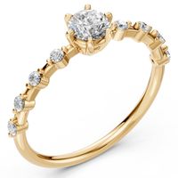 pierścionek z żółtego złota 585 z diamentem (brylantem) 0,56 ct lab