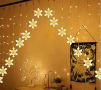 PŁATKI ŚNIEGU GIRLANDA NA OKNO KURTYNA LAMPKI CHOINKOWE ILUMINACJA