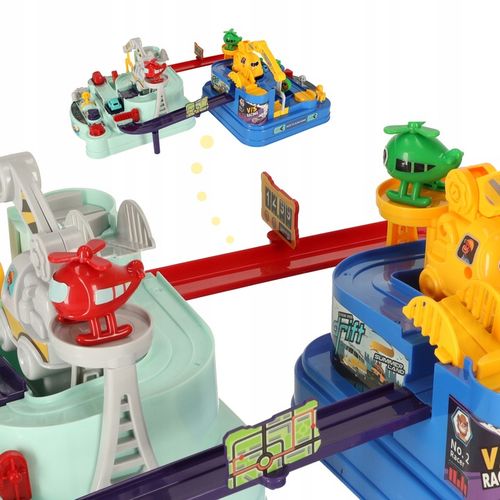 MEGA INTERAKTYWNY TOR PRZESZKÓD WYŚCIGOWY 2 GRACZY POJAZDY + HELIKOPTERY na Arena.pl