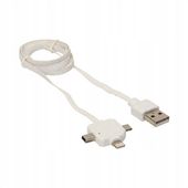 Kabel USB 3w1 Lightning+microUSB+miniUSB 80cm