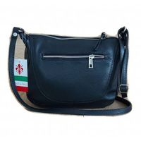 Duża pojemna Włoska skórzana listonoszka A5 Vera Pelle Czarna VPLB25N