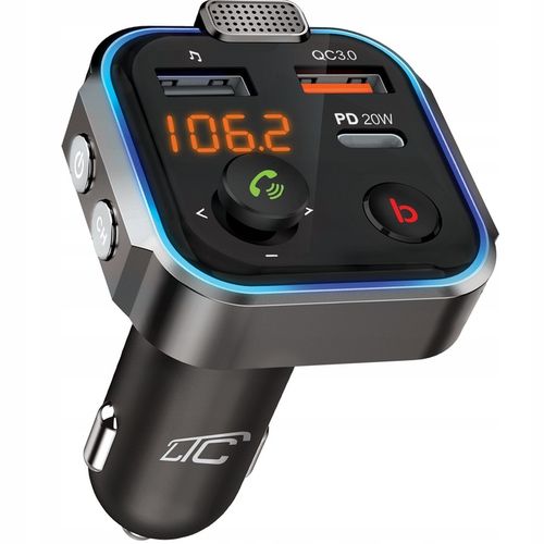 TRANSMITER FM BLUETOOTH SZYBKA ŁADOWARKA QC USB PD na Arena.pl