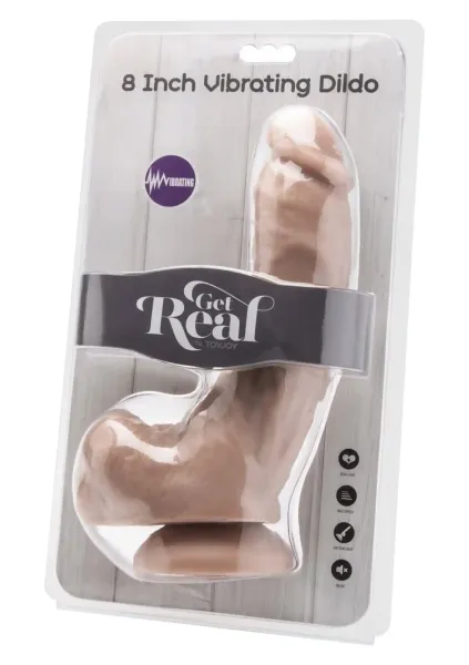 Dildo 8in. with Balls Vibrator Light skin tone zdjęcie 2