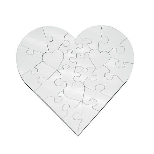 Puzzle MDF serce 17 x 17 cm 23 elementów Sublimacja Termotransfer zdjęcie 1