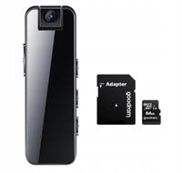 MINI KAMERA SZPIEGOWSKA FULL HD 1920x1080 + MINI DYKTAFON METAL KLIPS 64GB