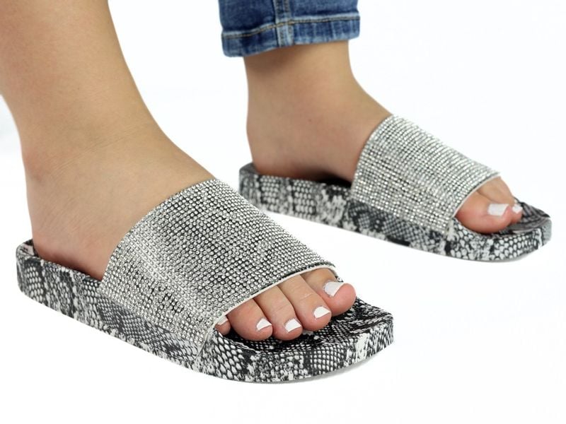 Klapki gumowe wężowy wzór cyrkonie 36 zdjęcie 1