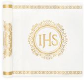 Bieżnik komunijny IHS Eukaliptus złoty 5 m Pierwsza Komunia Święta