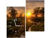 60X60CM ZEGAR ODPOCZYNEK STRUMIENIEM OBRAZ DREWNO ŚCIAN KWADRAT