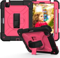 Etui do iPad Air 5/Air 4/ Pro 11 z Podstawką i Paskiem na Ramię Różowe