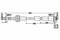 Fiat 500 Tarcze Tył - Zestaw Przewodów Hamulcowych Elastycznych Gumowych