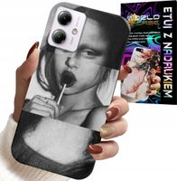ETUI DO MOTOROLA MOTO G14 - MONA LISA Z LIZAKIEM MODNE WZORY CASE