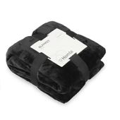 ELEGANCKI CZARNY KOC NARZUTA ROTE 150x200 cm HOMLA