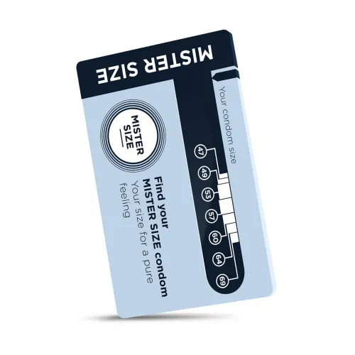 my.size przewodnik po rozmiarach prezerwatyw - wersja angielska, broszura na Arena.pl