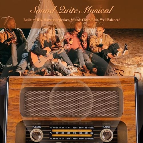 PRUNUS J-199 Retro Radio Bluetooth, AM FM SW Nostalgiczne na baterie na Arena.pl