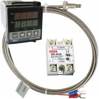 REGULATOR TEMPERATURY STEROWNIK REX C100 + CZUJNIK TYP K M6+ PRZEKAŹNIK 40A