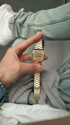 ZŁOTY ZEGAREK UNISEX CASIO RETRO A168WG-9W - KLASYKA + PUDEŁKO na Arena.pl