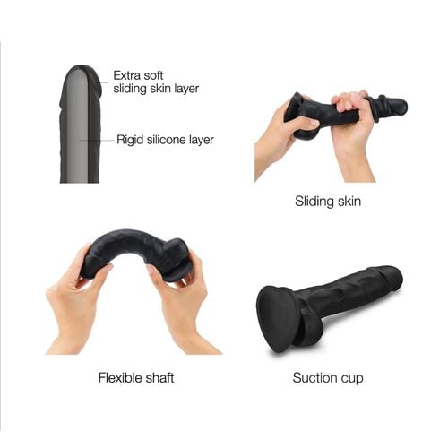 Sliding Skin Realistic Dildo Black M na Arena.pl