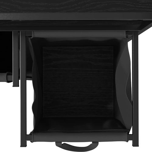 Kosz na pranie 2 przegrody z półkami, czarny dąb na Arena.pl