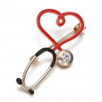 Przypinka Pin Broszka Stetoskop Medycyna Lekarz agrafka Biżuteria prezent